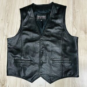 Wilson Men's Black Leather Vest